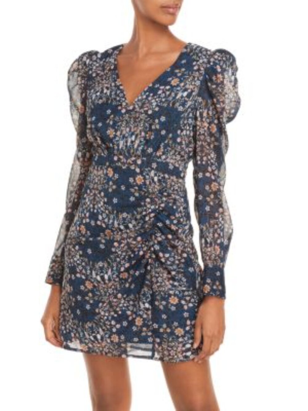 Aqua Floral Print Mini Dress